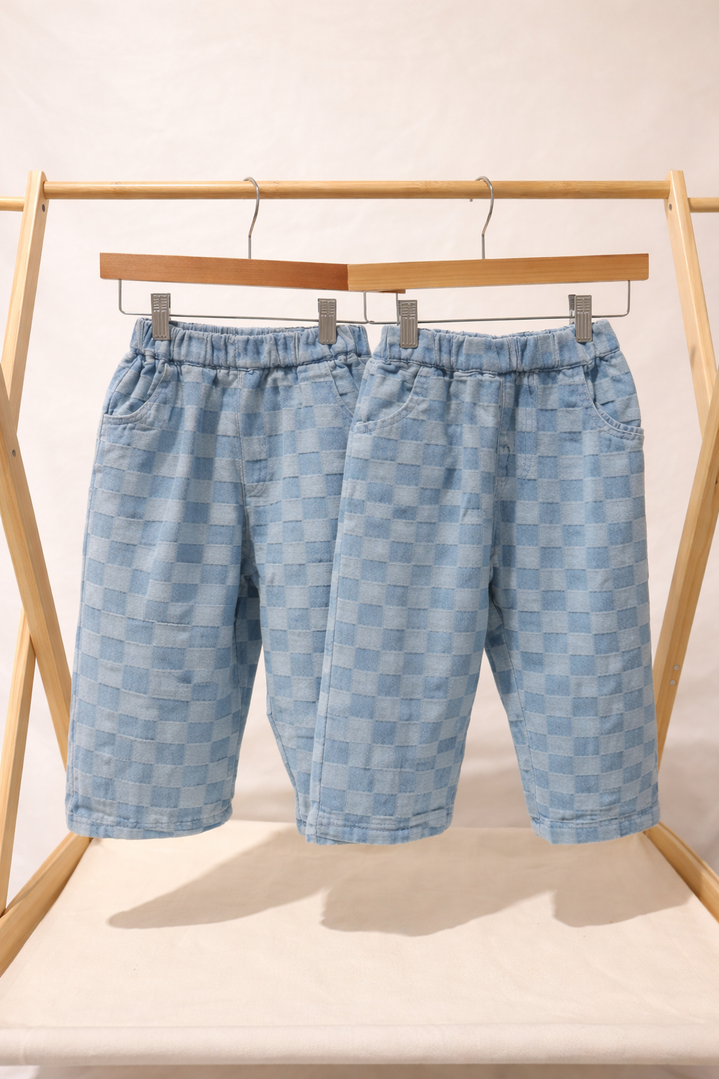 Checkerboard Denim Jeans