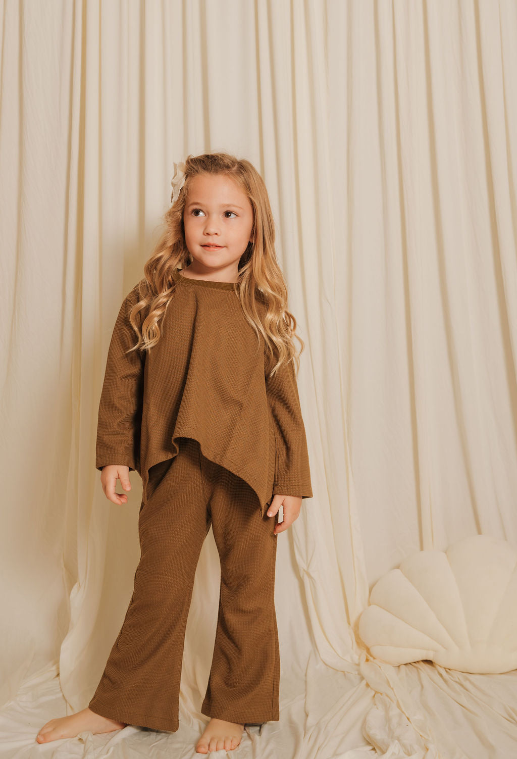 Girls Cape Top & Flare Pants Set