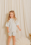Kids’ Checkered T-Shirt & Knit Shorts Set