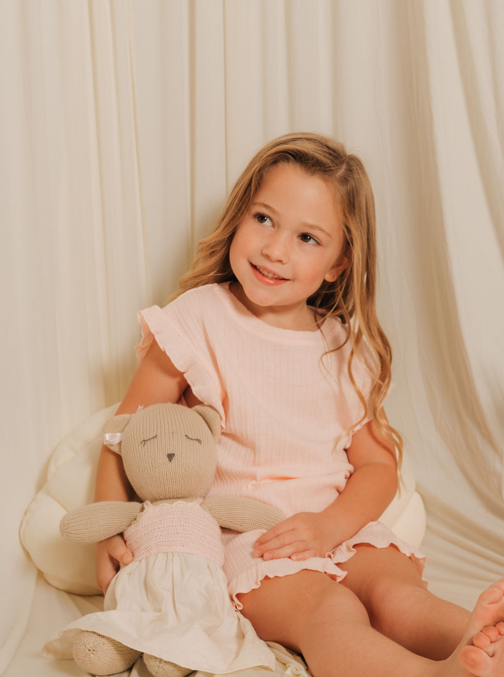 Girls Ruffled Tee & Shorts 2-Piece Set