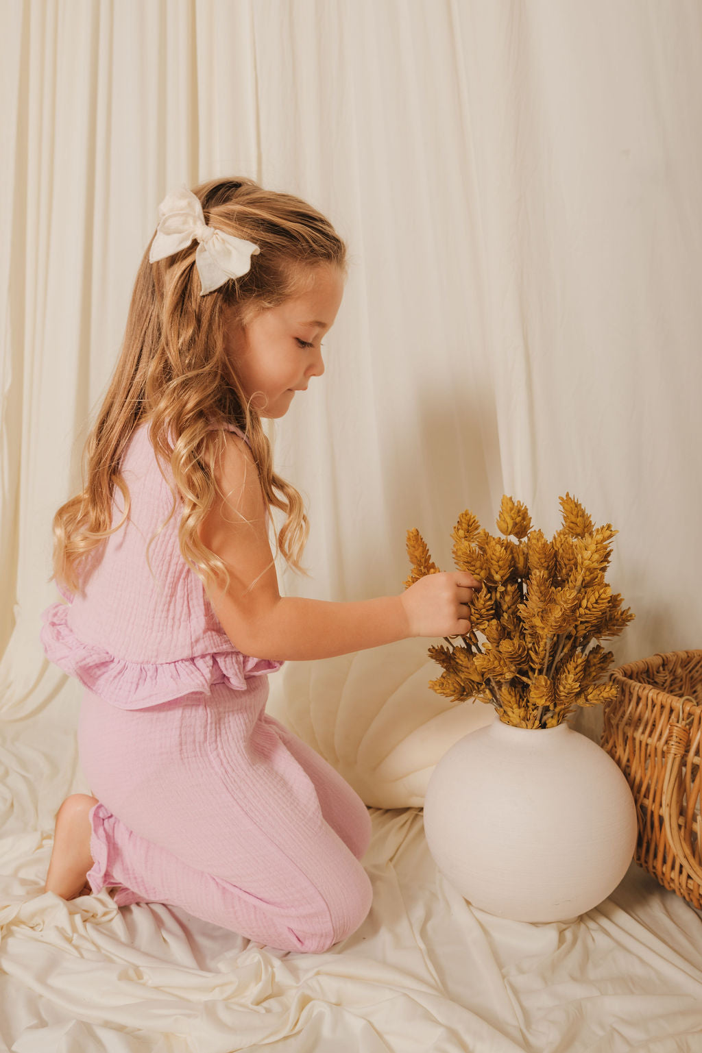 Girls Sleeveless Top & Ruffle Pants Set