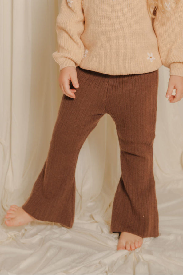 Girls Knitted Wide-Leg Pants
