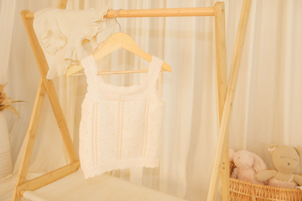 Knitted Hollow-Out Top & Shorts Set