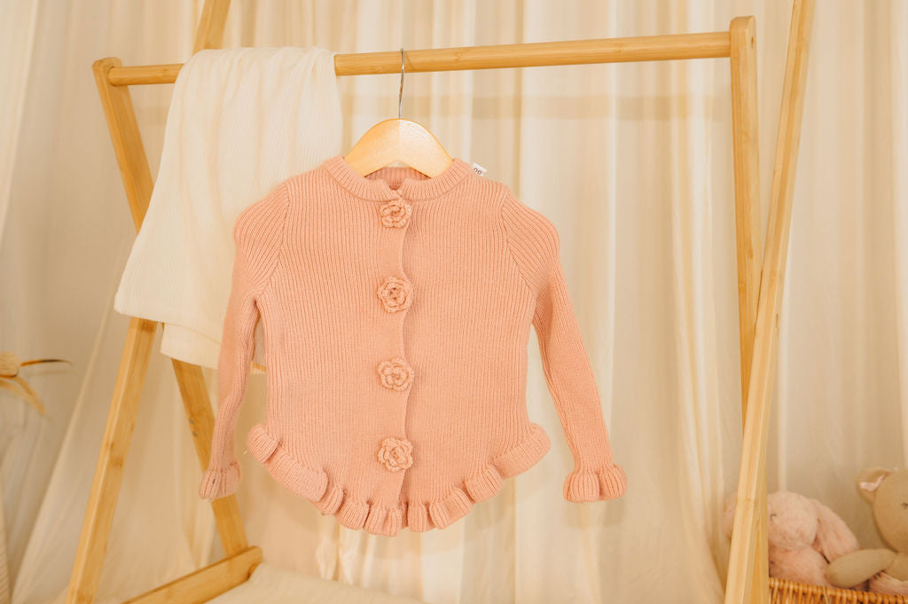 Knit Cardigan & Corduroy Pants Set