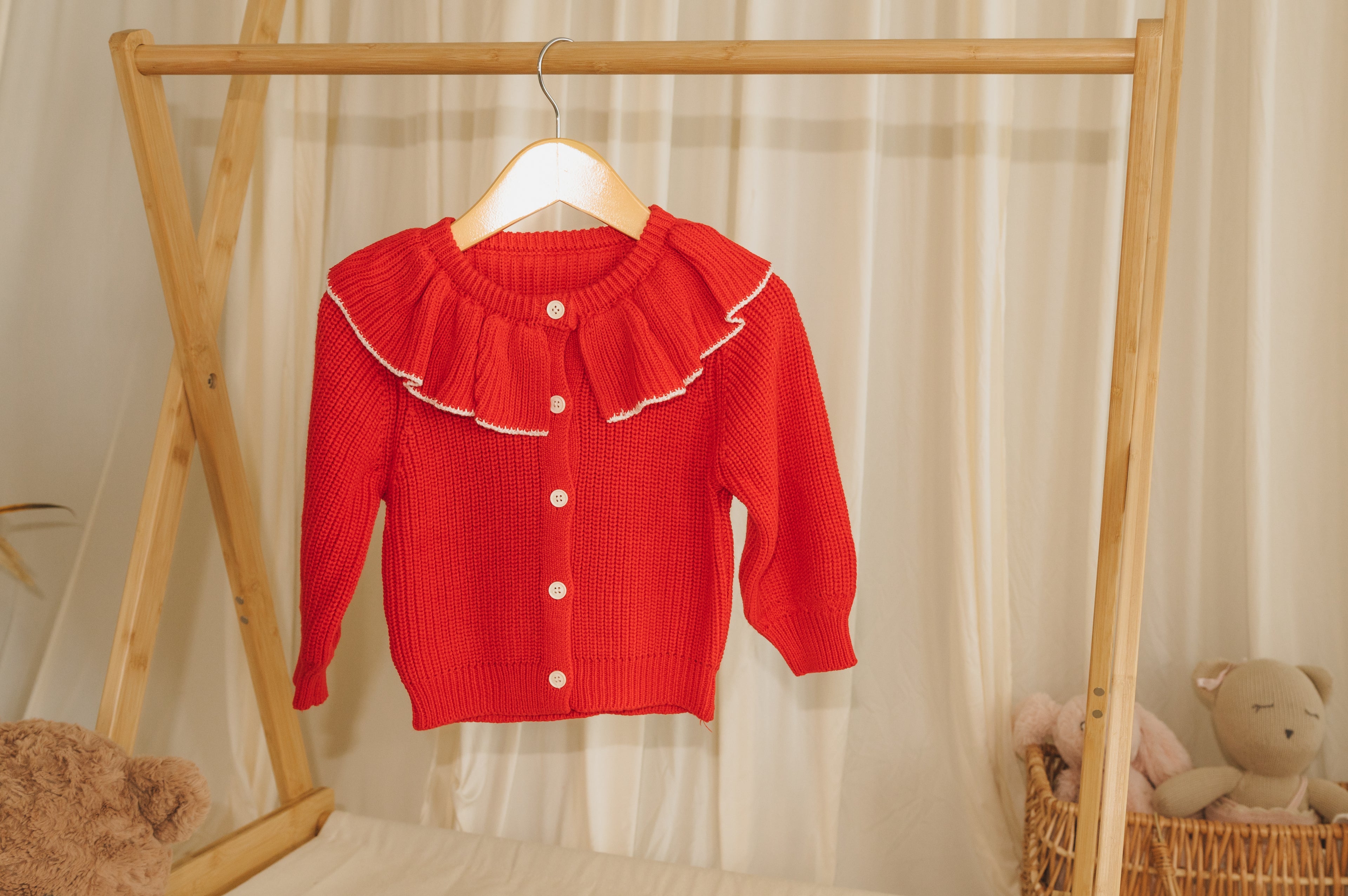 The Scarlet Ruffle Cardigan