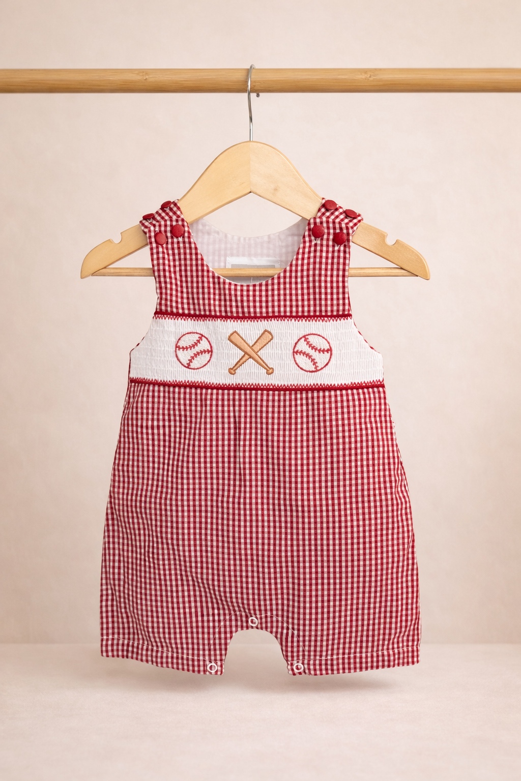 All-Star Gingham Smocked Romper
