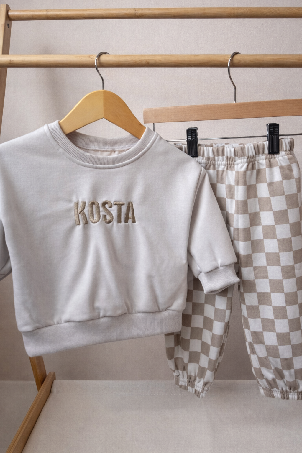 Personalized Cozy Gingham Lounge Set