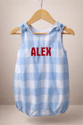 Personalized Gingham Bubble Romper